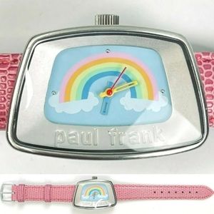 Paul Frank Rainbow Tank Watch Cute Pink Leather
